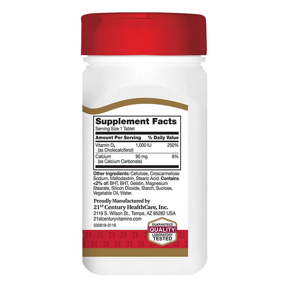 21st Century D-1000, Maximum Strength D3 Tablets, 110 Ea