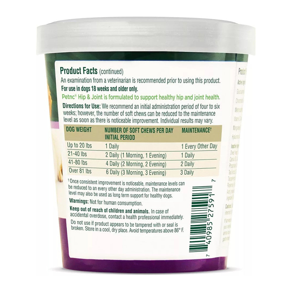 PetNC Natural Care Hip and Joint Soft Chew For Dogs, Liver Flavor, 90 Ea, 6.3 Oz