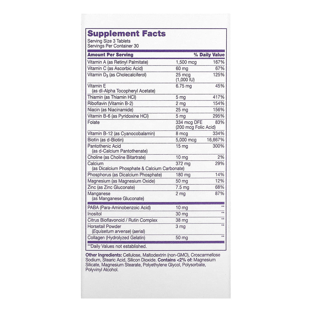 21st Century Hair, Skin and Nails Extra Strength 5000 Mcg Supplement Tablets, 90 Ea