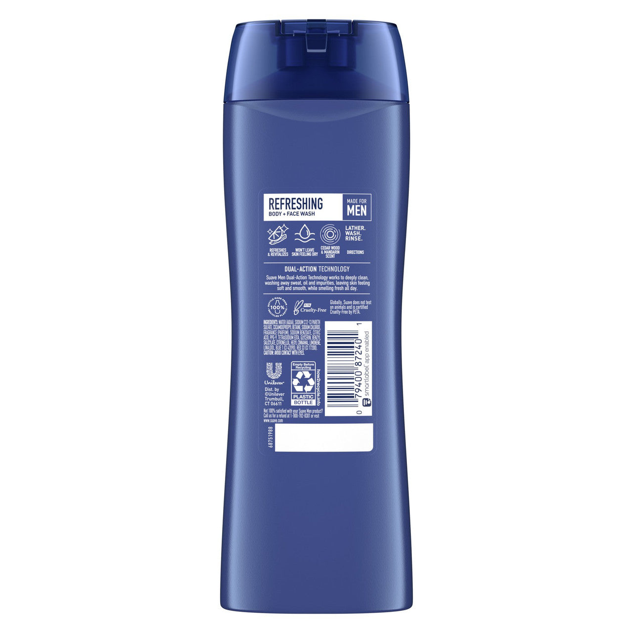 Suave Men Liquid Body Wash And Shower Gel Refresh Fragrance, 15 Oz