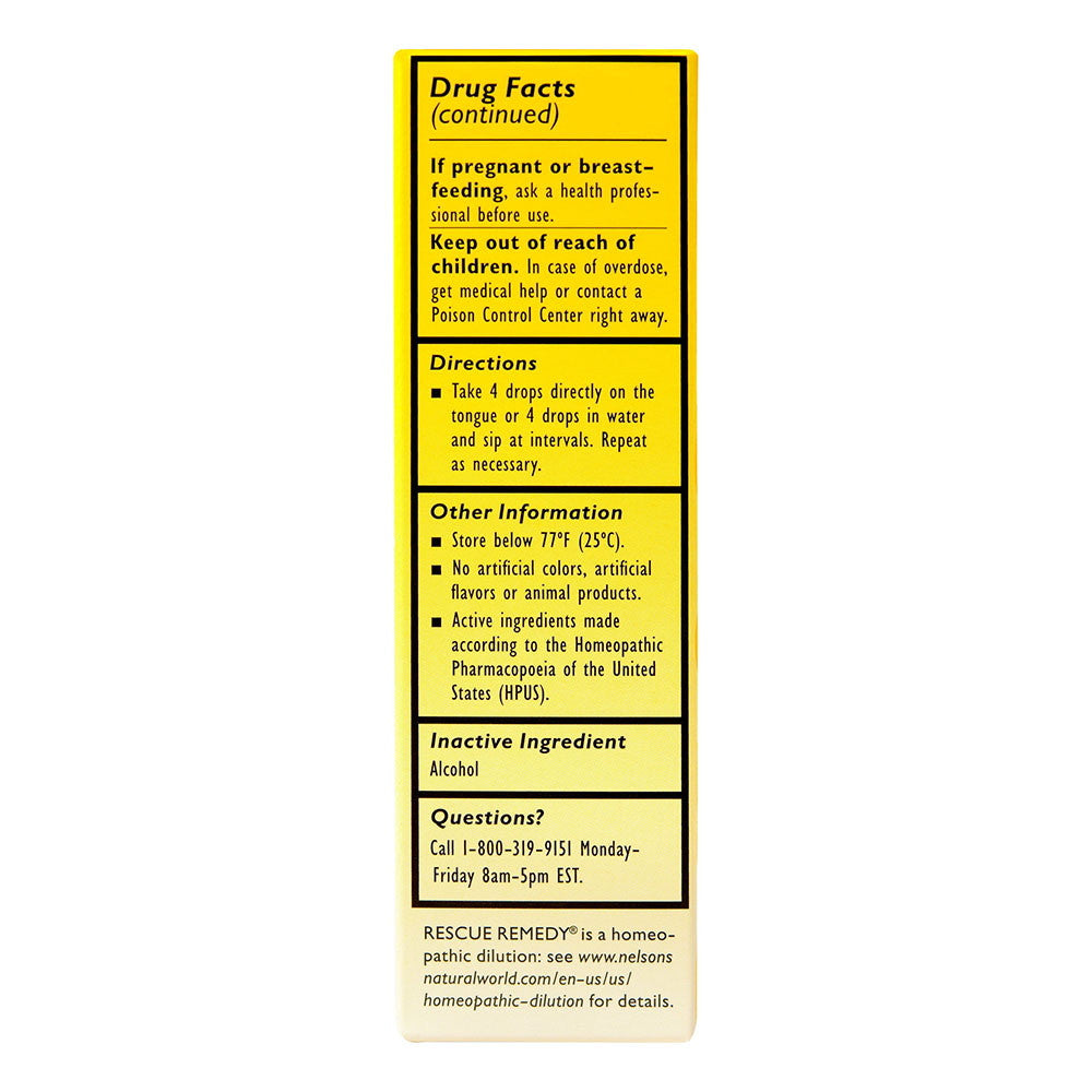 Bach Original Flower Esscence Rescue Remedy Natural Stress Relief Liquid, 0.7 Oz