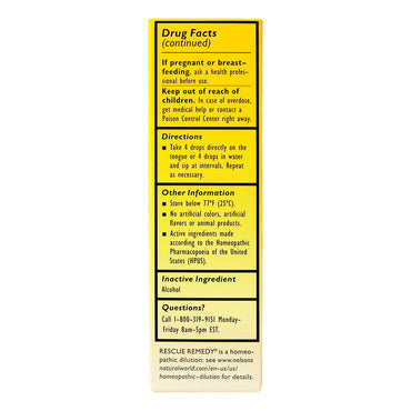 Bach Original Flower Esscence Rescue Remedy Natural Stress Relief Liquid, 0.7 Oz