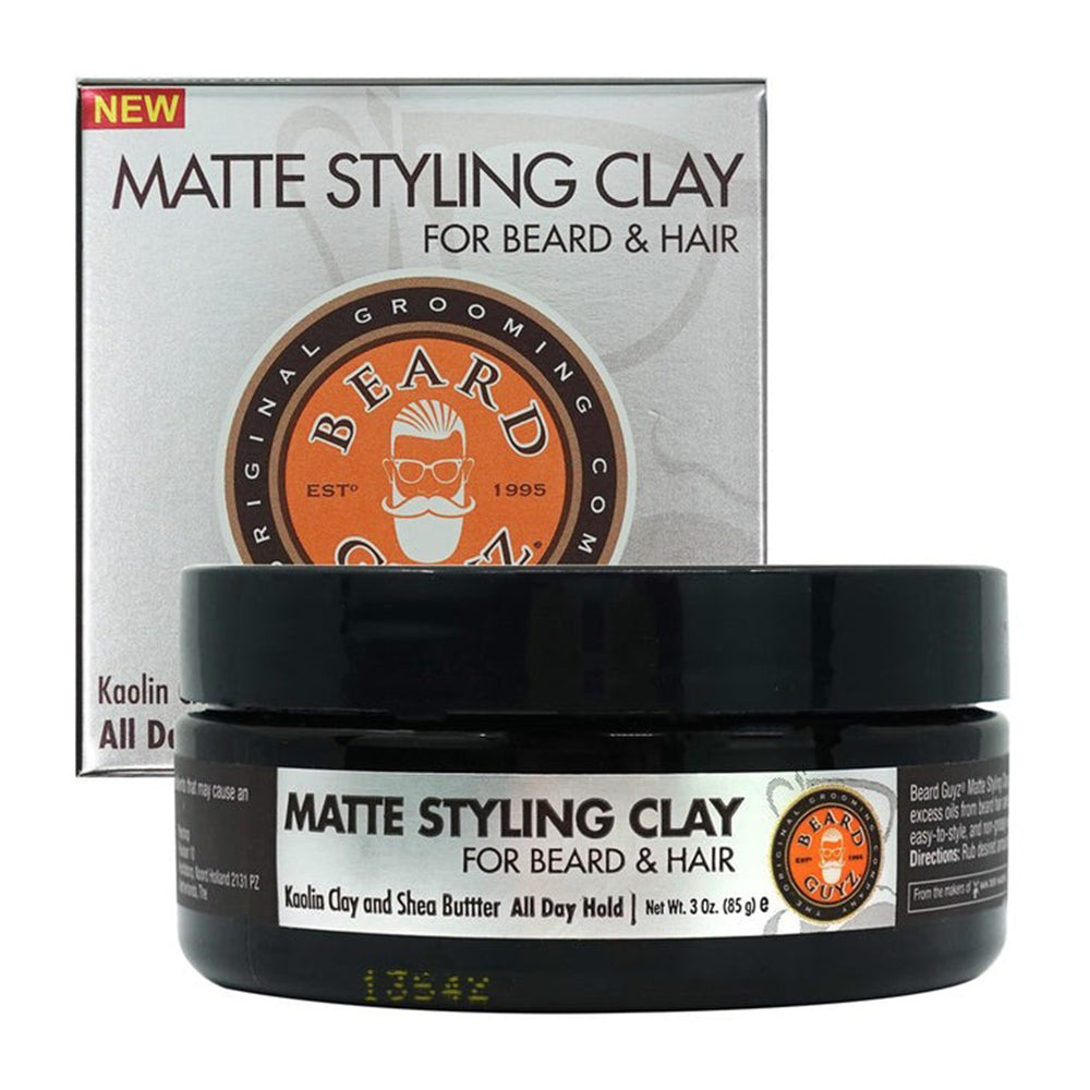 Beard Guyz Matte Finish Absorbs Oil Flexible Hold Matte Styling Clay 3Oz (85g)
