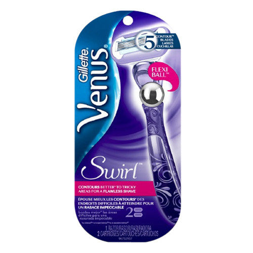 Gillette Venus Swirl Womens Razor With Flexball Technology And 2 Cartridge Refills -1 Ea