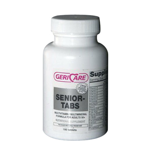 Geri Care Senior Multivitamin Multimineral Tablet for Adults 50 Plus Daily Wellness and Immune Support 100Ea