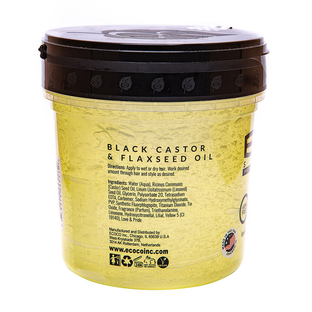 Eco Style Black Castor Flaxseed Oil styling Gel, 16 Oz