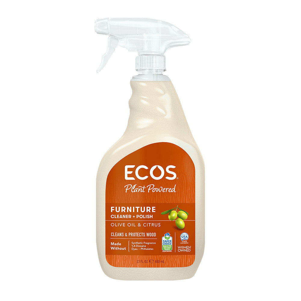 Earth Friendly ECOS Furniture Polish and Cleaner with Olive Oil, 22 Oz