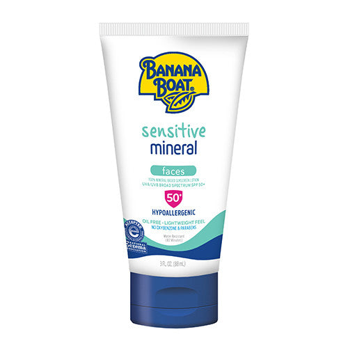 Banana Boat Simply Protect Sensitive Faces Sunscreen Lotion SPF 50+, 3 Oz