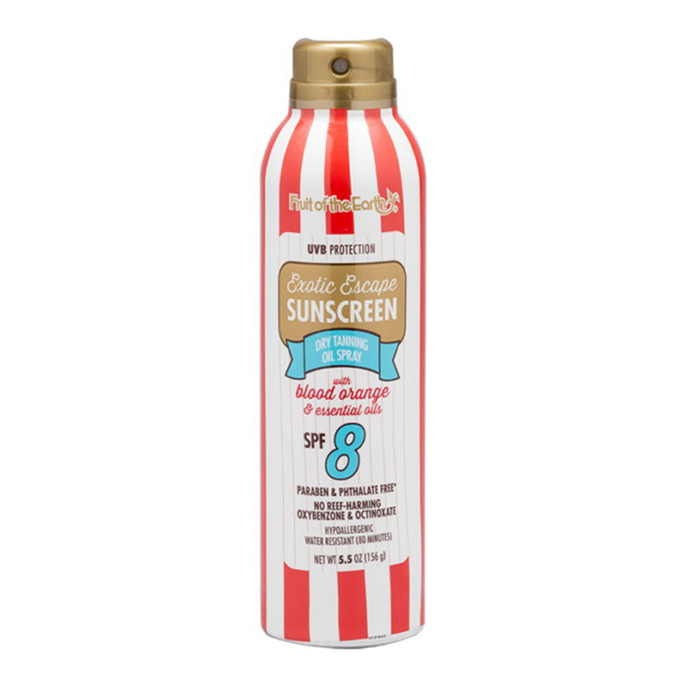 Fruit of the Earth Exotic Escape SPF 8 Spray Sunscreen with Blood Orange, 5.5 Oz