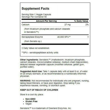 Doctors Best Best Serrapeptase Veggie Capsules, 90 Ea