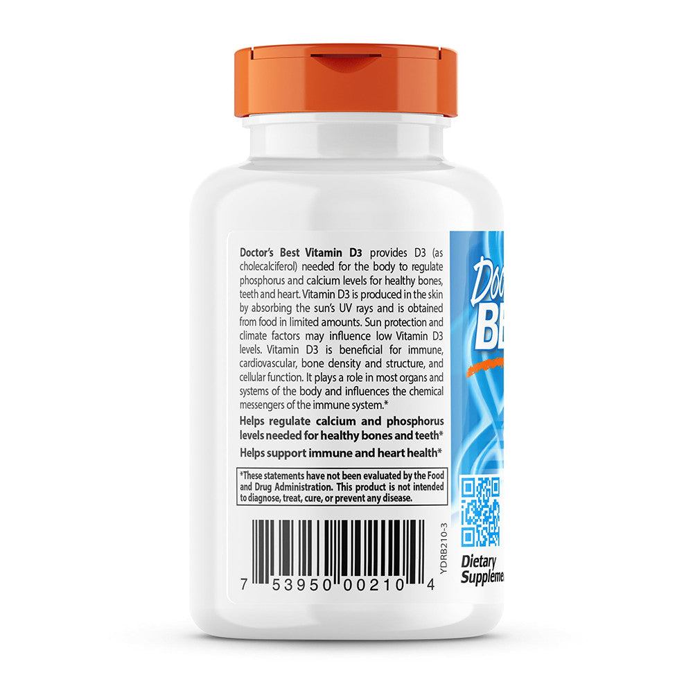 Doctors Best Vitamin D3 2000 IU Softgel Capsules, 180 Ea