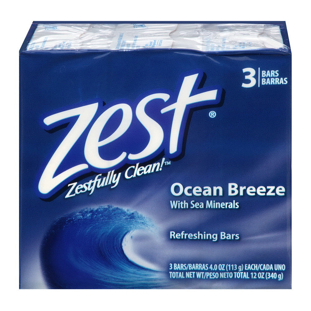Zest Refreshing Bar Soap, Ocean Breeze 3 Ea - 4 Oz