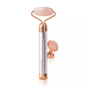 Finishing Touch Flawless Contour Vibrating Facial Roller And Massager, Rose Quartz, 1 Ea