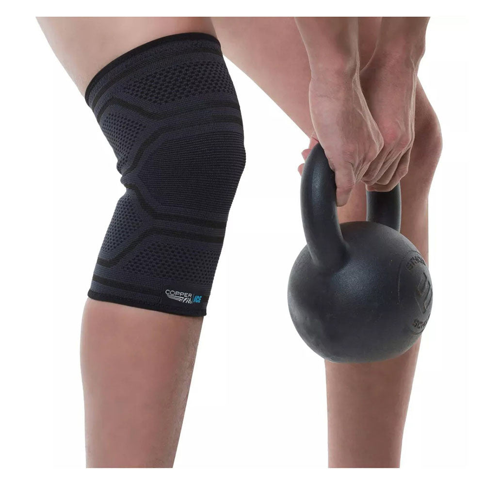 Copper Fit Ice Knee Sleeve Infused With Cooling Action And Menthol, Small And Medium, 1 Ea