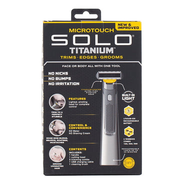 Micro Touch Solo Titanium Rechargeable Beard And Body Razor, 1 Ea