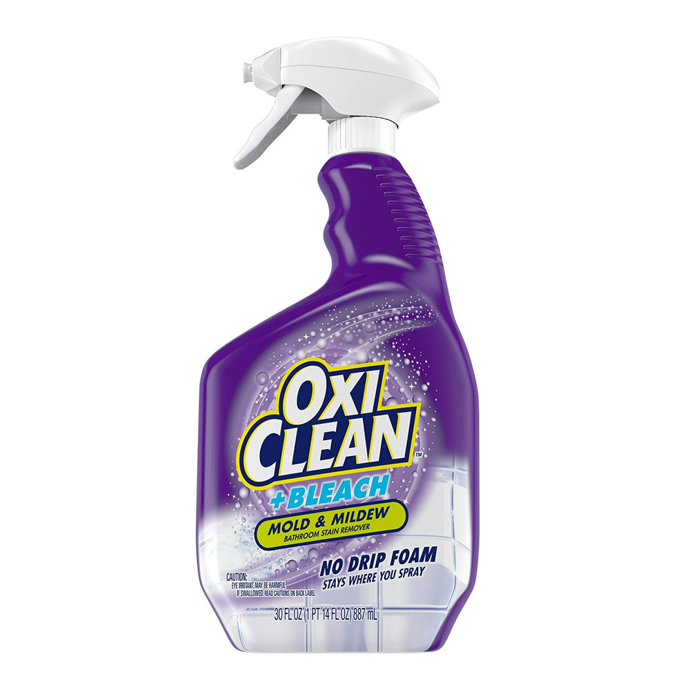OxiClean Plus Bleach No Drip Foam Bathroom Stain Remover for Clean Dirt Grime and Stains 30Oz (887ml)
