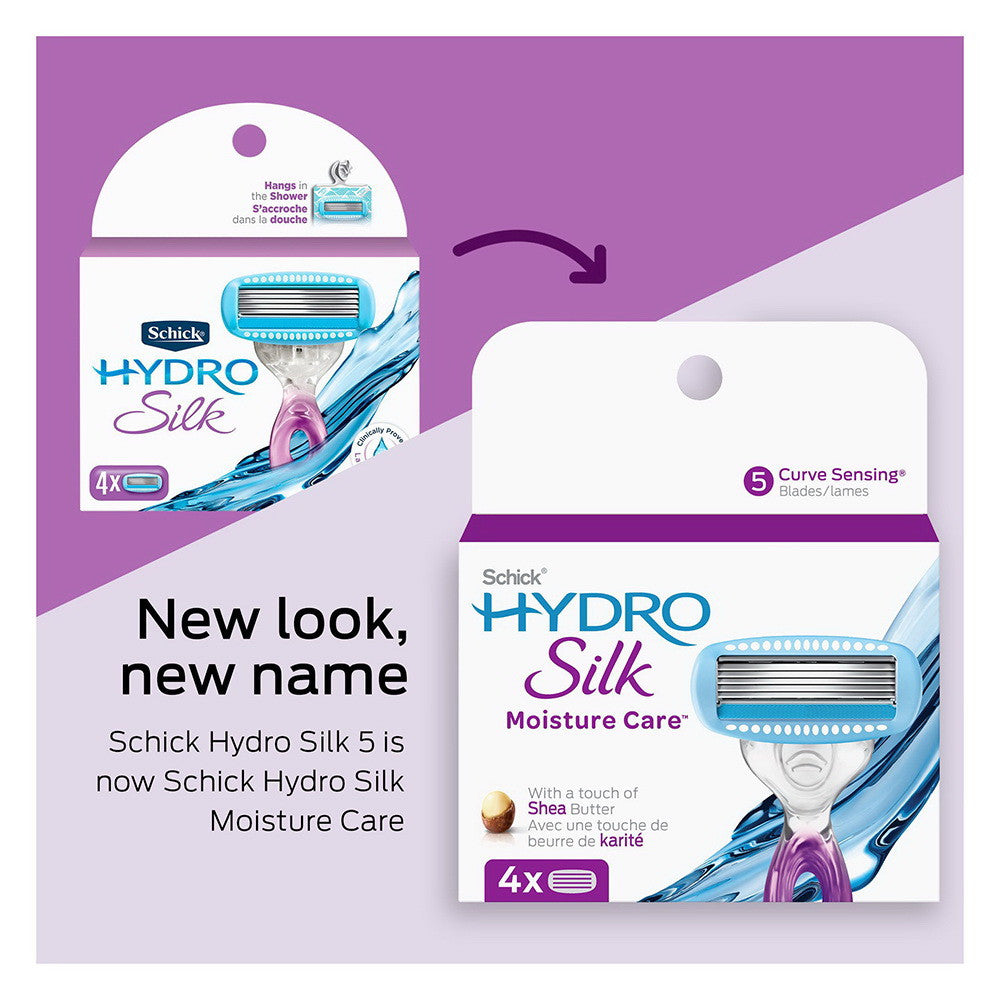 Schick Hydro Silk Razor Cartridges Refill for Women, 4 Ea