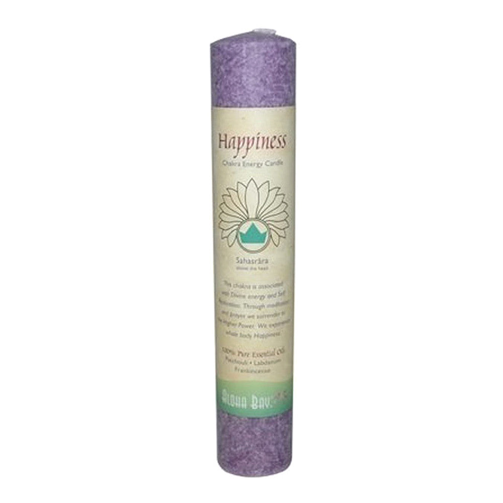Aloha Bay Happiness Chakra Energy 8 Inches Violet Candle - 1 Ea
