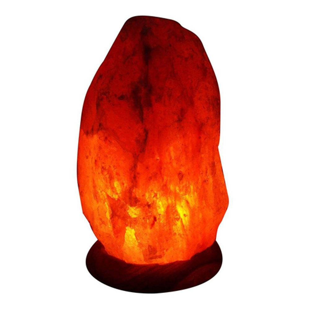 Himalayan Salt Crystal Lamp With Medium 10 inches Wood Base By Aloha Bay, 1 Ea