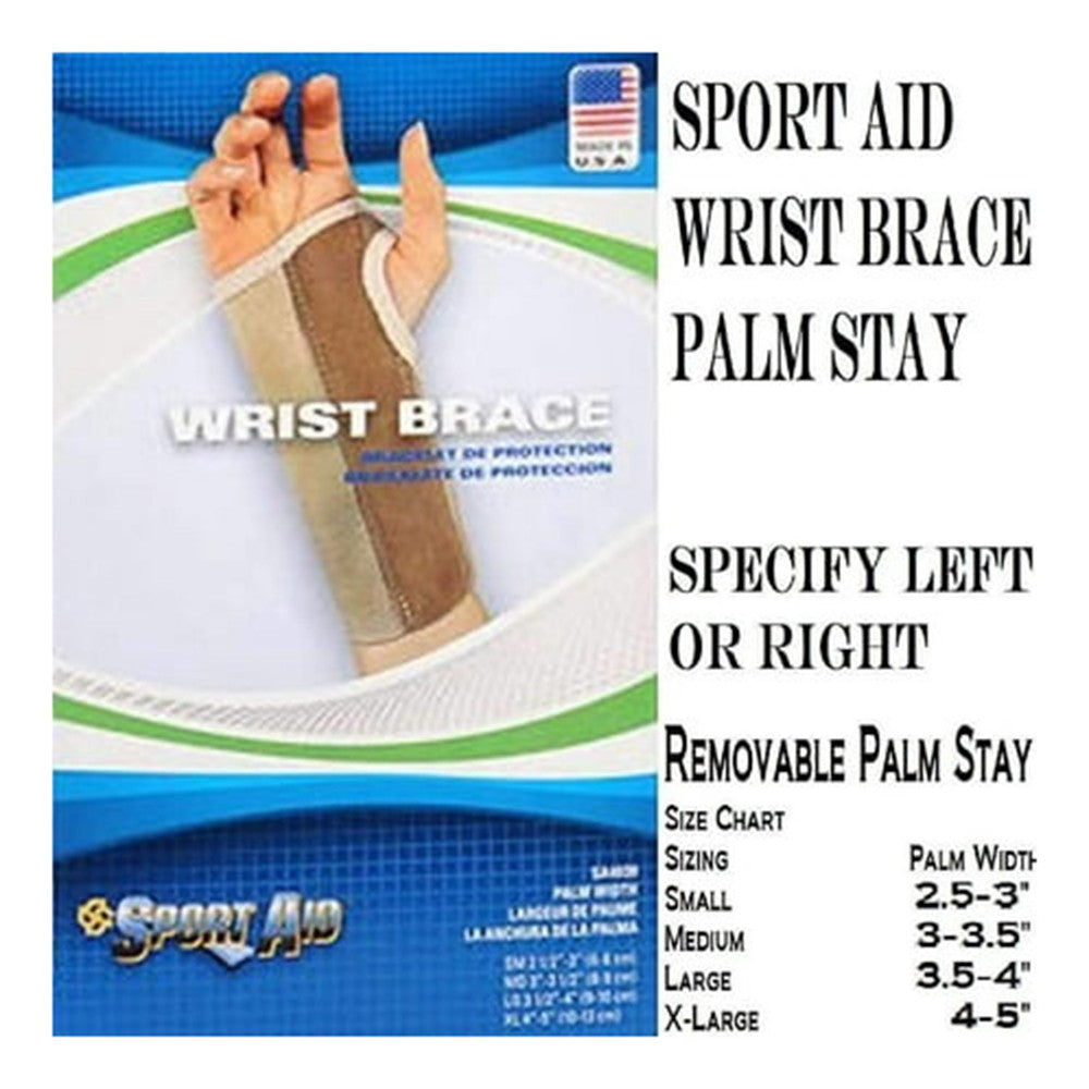 Sportaid Wrist Brace Palm Stay, Beige, Left, Extra Large, 1 Ea