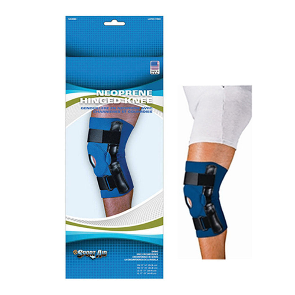 Sport Aid Neoprene Hinged Knee Brace With Open Patella Medium, 1 Ea