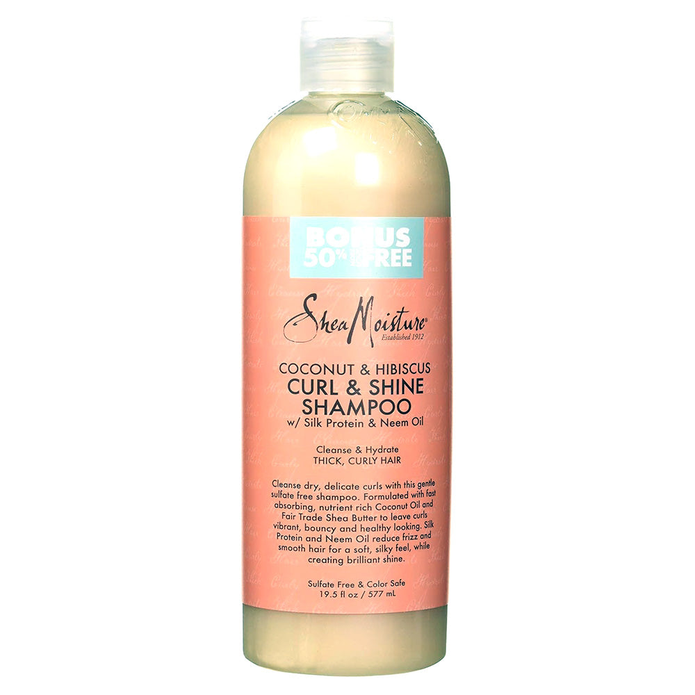 SheaMoisture Curl and Shine Shampoo for Thick Curly Hair with Coconut and Hibiscus 19.8Oz (577ml)