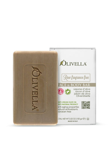 Olivella All Natural 100% Virgin Olive Oil Face And Body Soap, Fragrance Free, 3.52 Oz