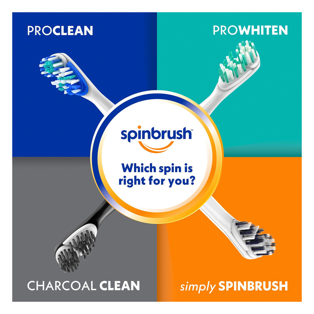 Arm & Hammer Spinbrush Pro Series Daily Clean Battery Toothbrush Refills, Medium, 2 ea