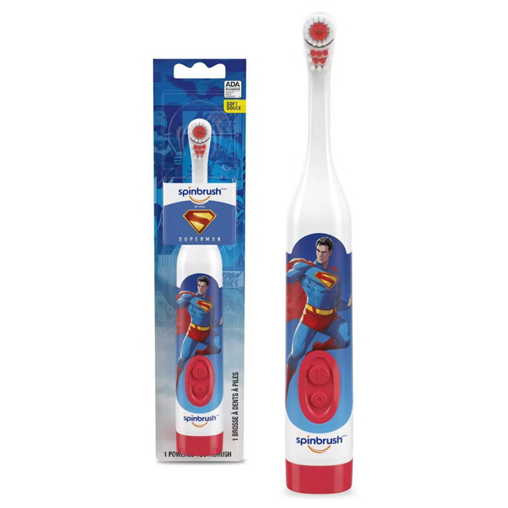 Spinbrush Kids Superman Electric Toothbrush with Soft Douce 1Ea