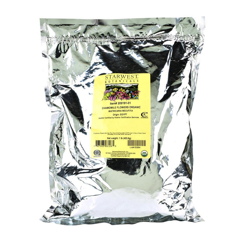 Starwest Botanicals Organic Chamomile Flowers, 16 Oz