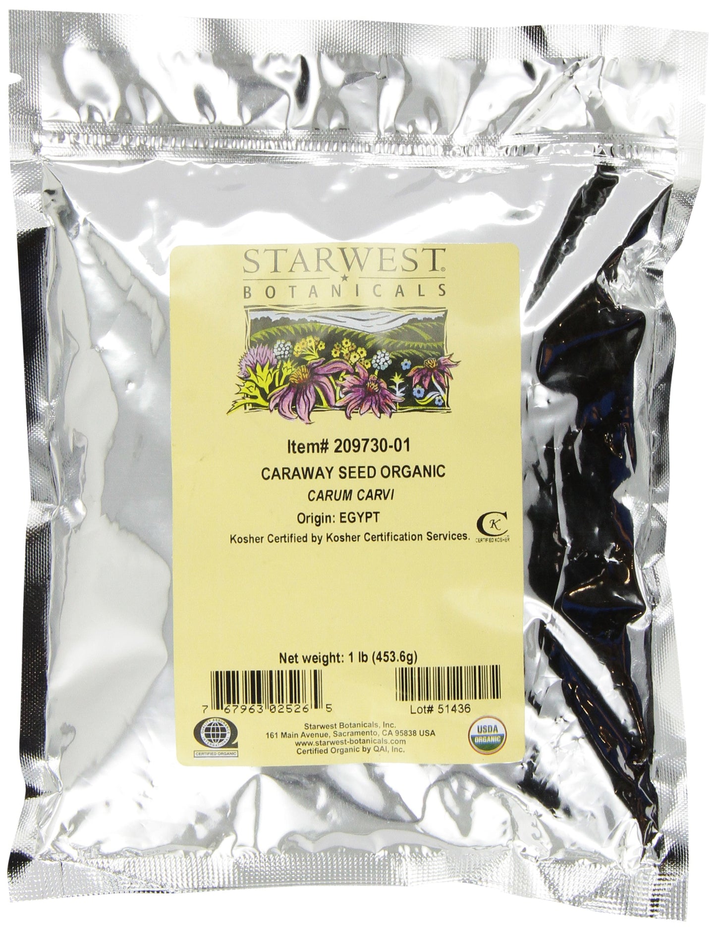 Starwest Botanicals Organic Caraway Seeds, 1 Lb