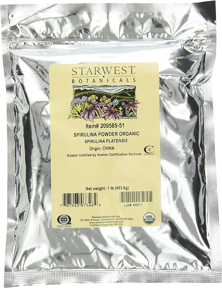 Starwest Botanicals Organic Spirulina Powder, 1Lb