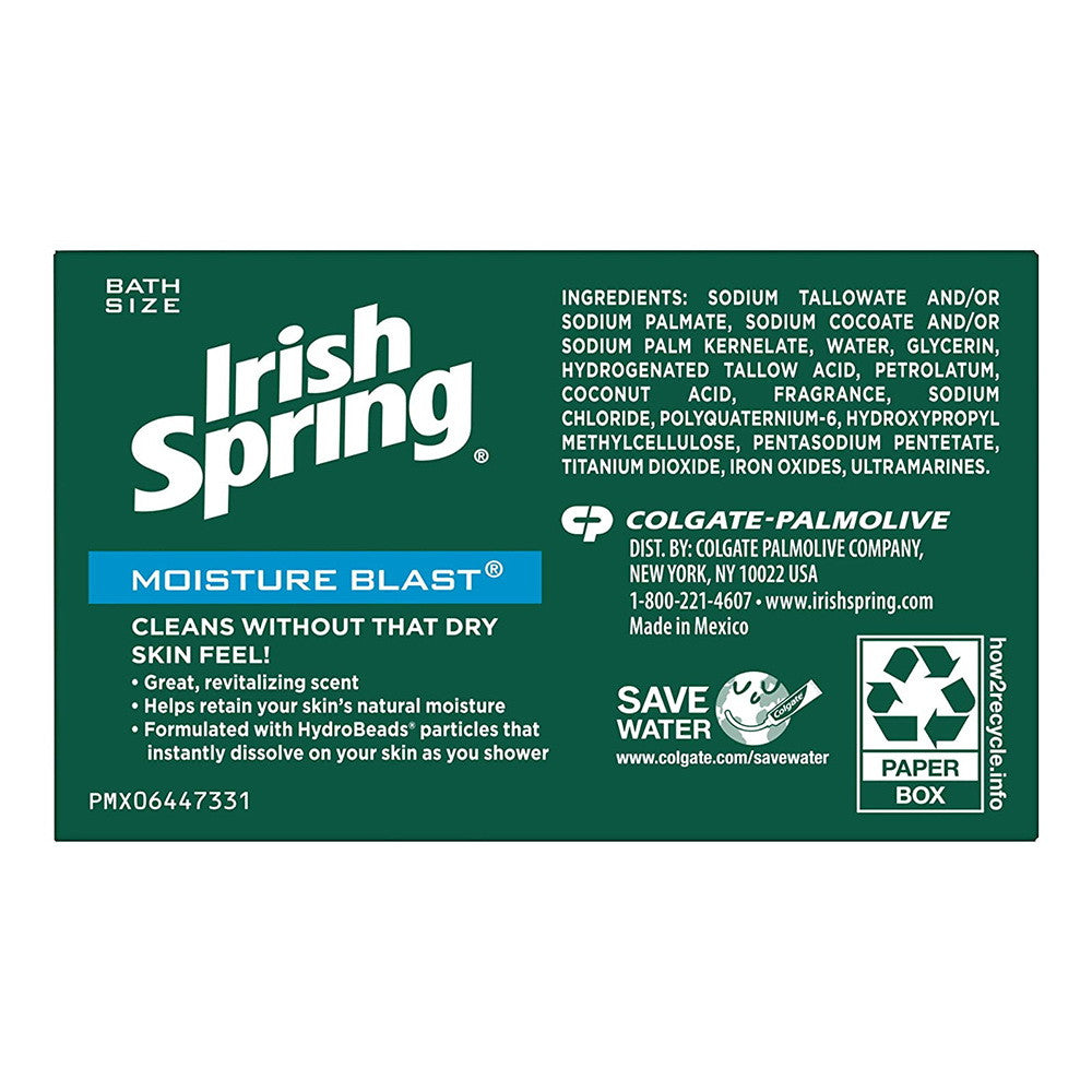 Irish Spring Moisture Blast Deodorant Bar Soap, 3 Ea, 3.75 Oz