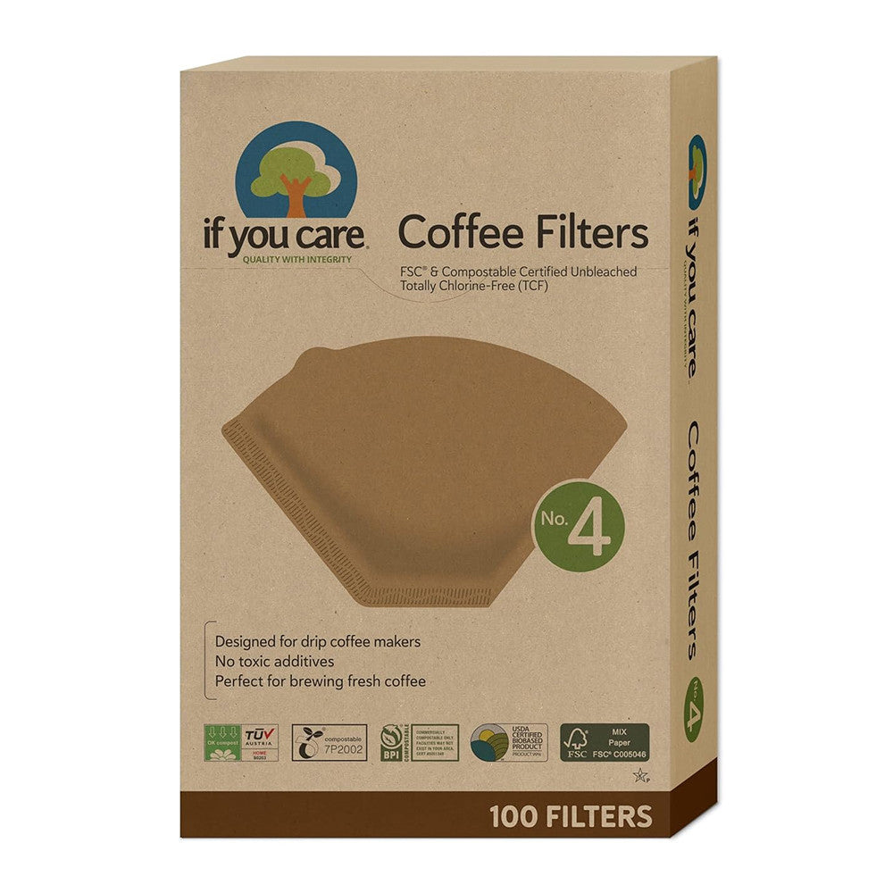 If You Care Unbleached Totally Chlorine-Free, Coffee Filters Cone Style, 100 Ea