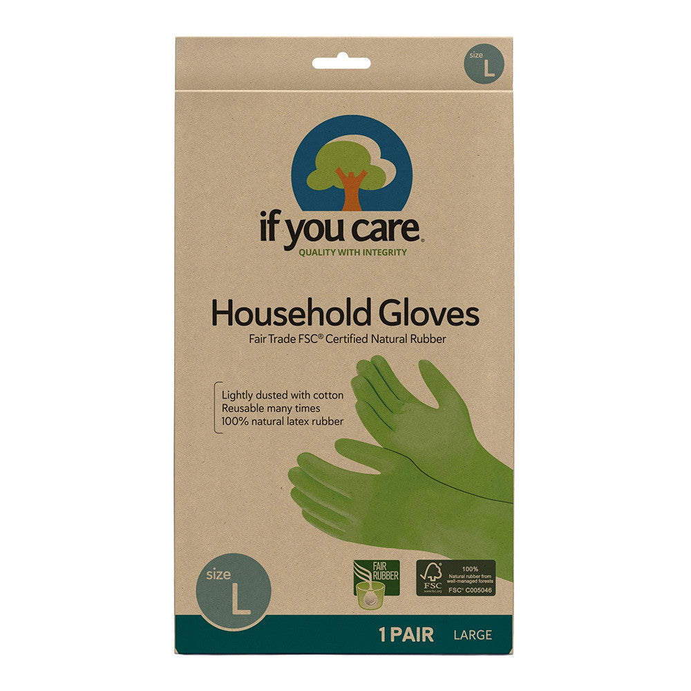 If You Care Household Gloves Latex Cotton Flock, Large, 1 Pair