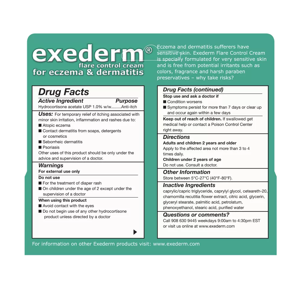 Exederm Flare Control Cream For Eczema And Dermatitis, 2 Oz