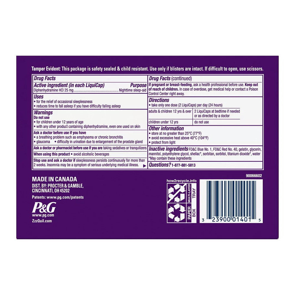 ZzzQuil Nighttime Sleep Aid, Non-Habit Forming LiquiCaps, 48 Ea