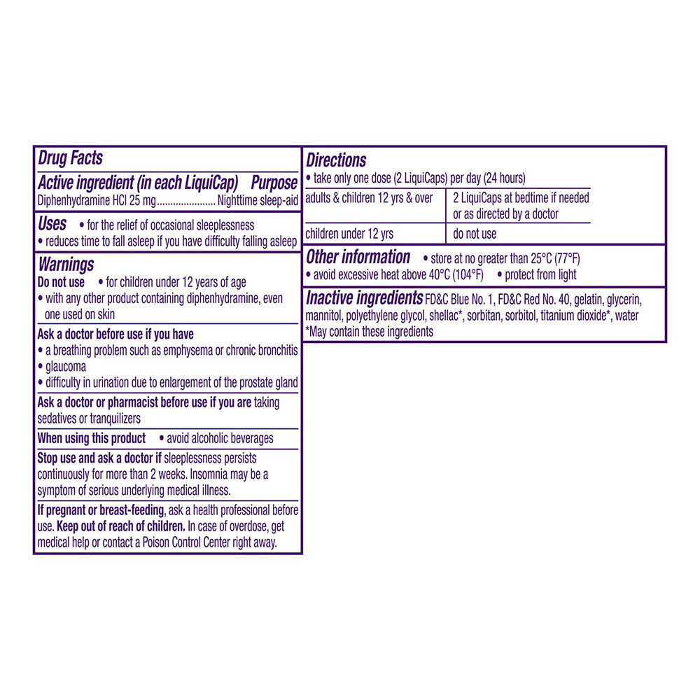 Zzzquil Nighttime SleepAid LiquiCaps 25 mg Diphenhydramine HCl - 12 Ea