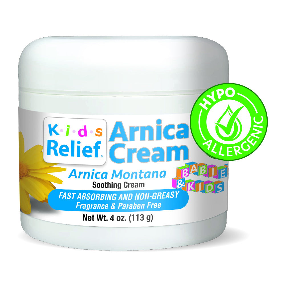 Homeolab USA Kids Relief Arnica Montana Soothing Cream Fast Absorbing and Non Greasy Fragrance Free 4Oz (113g)
