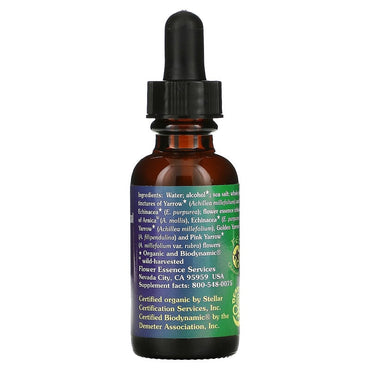 Flower Essence Yarrow Environmental Solution Herbal Supplement Dropper,1 Oz