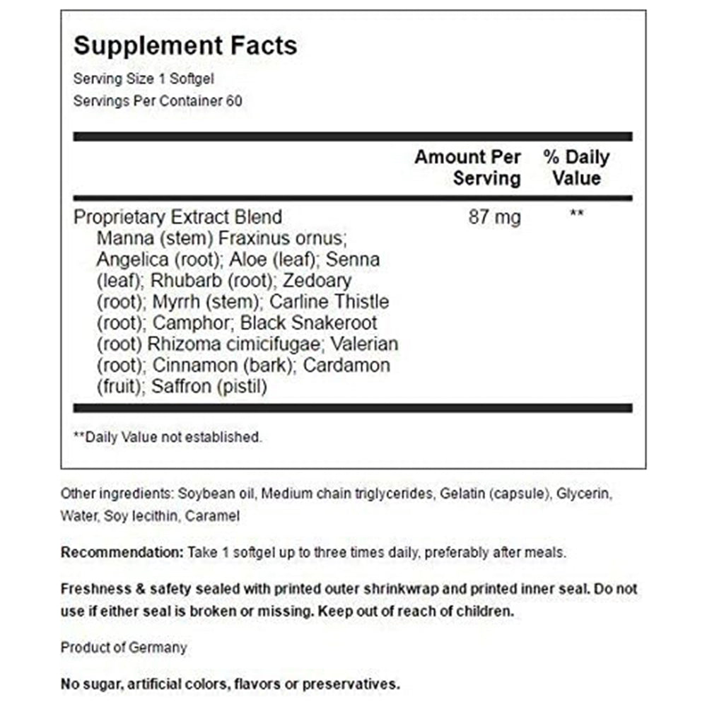 Pronatura Swedish Bitters Softgel Capsules Digestion Support 60Ea