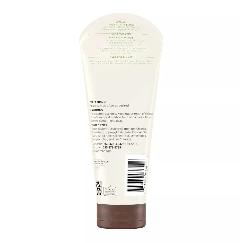 Aveeno Daily Moisturizing Lotion, Fragrance Free, 8 Oz