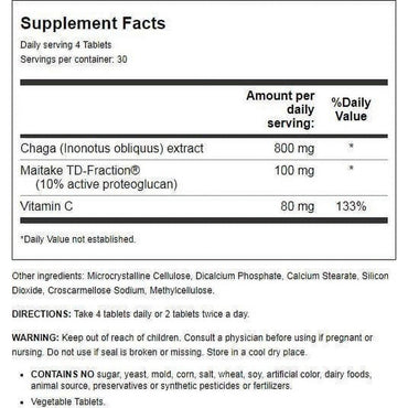 Mushroom Wisdom Super Chaga Vegetarian Tablets, 120 Ea