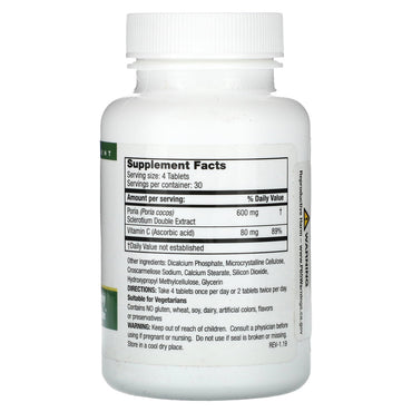 Mushroom Wisdom Super Poria Vegetarian Tablets, 120 Ea