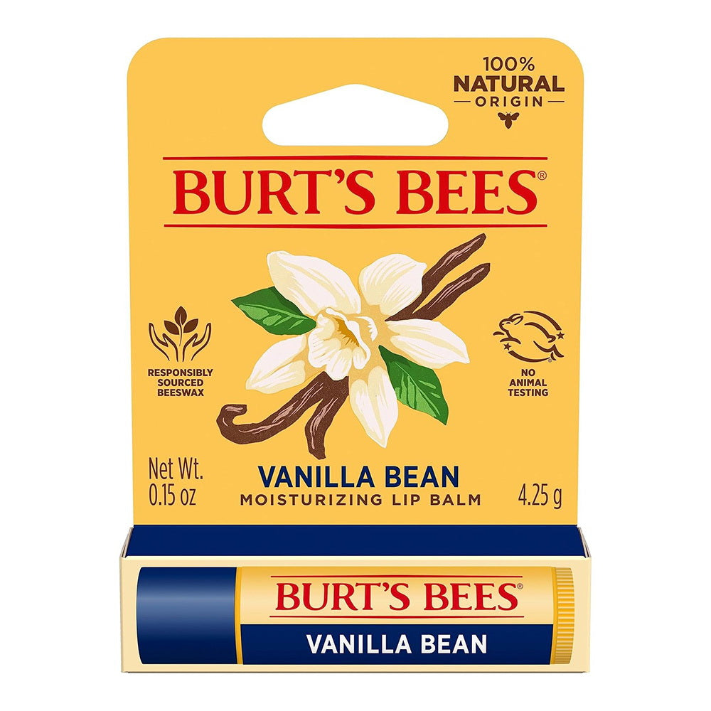 Burts Bees Lip Balm Vanilla Bean Moisturizing Tube 0.15Oz (4.25g)