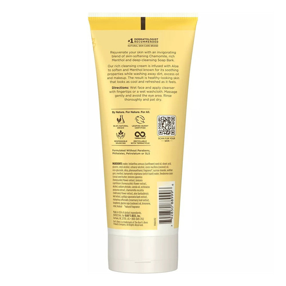 Burts Bees Deep Cleansing Cream, Soap Bark And Chamomile, 6 Oz
