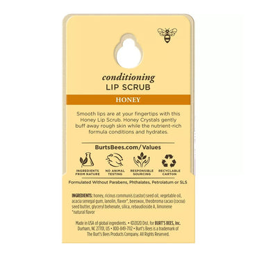 Burts Bees Moisturizing And Conditioning Lip Scrub With Exfoliating Honey Crystals, 0.25 Oz