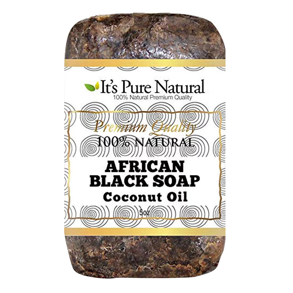 Its Pure Natural African Black Soap Coconut Oil, 5 Oz