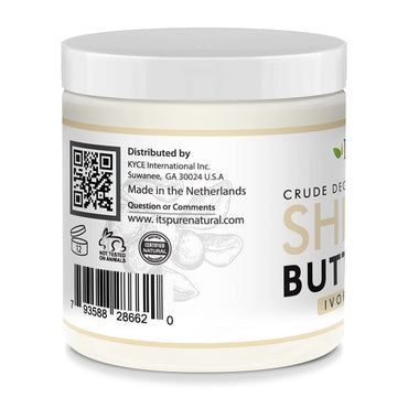 Its Pure Natural Crude Degummed African Ivory Shea Butter, 8 Oz