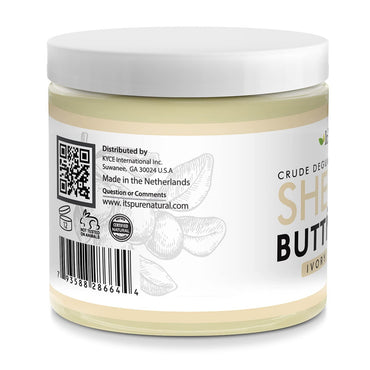 Its Pure Natural Crude Degummed African Ivory Shea Butter, 16 Oz